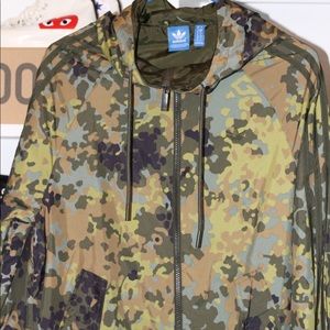 Adidas Camo Windbreaker Rain Jacket